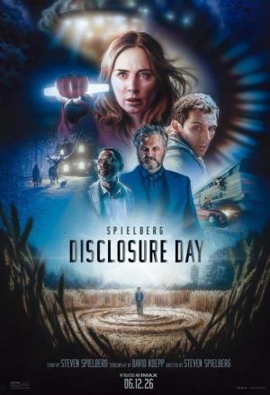 Cartel de la película con un fondo de ciencia ficción y los protagonistas en primer plano.