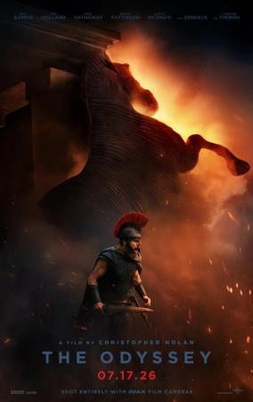 Cartel de la película con escenas épicas y personajes clave.