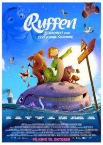 Cartel de la película sobre una serpiente marina en un mundo submarino colorido