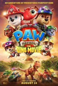 Cachorros de la Patrulla Canina en una isla con dinosaurios