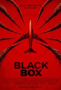 Cartel de la película Black Box: Vuelo 298 con un avión en el cielo.