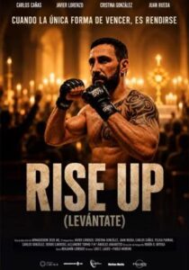 Cartel de la película con un luchador en acción