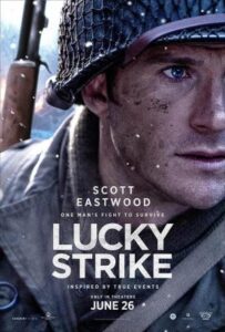 Cartel de la película Lucky Strike con Scott Eastwood en un paisaje nevado.