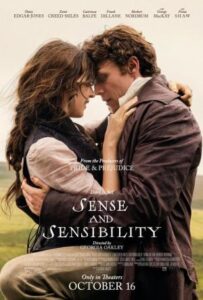 Cartel de Sentido y Sensibilidad con escenas de amor y drama